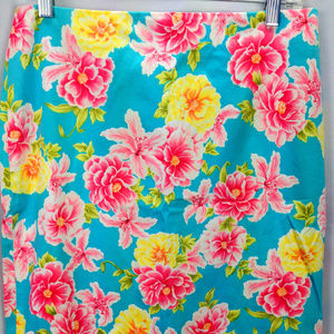 🌺 Bright Summer Floral Skirt 8 (M) Stretch Cotton